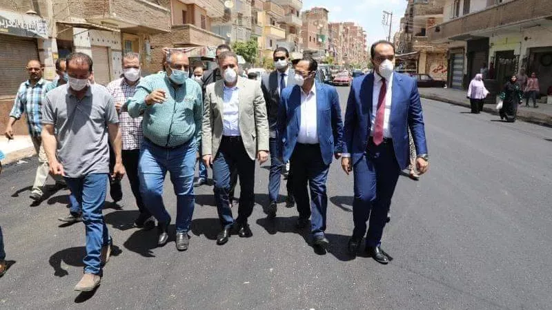المحافظ ورئيس لجنة النقل والمواصلات يتفقدان أعمال الرصف بشبين الكوم