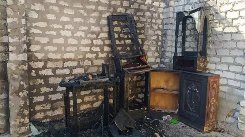 حريق يلتهم مزرعة كنيسة الملاك ميخائيل بالمطاعنة بإسنا جنوب الأقصر