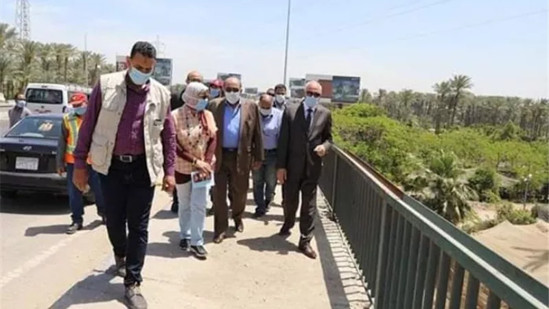 محافظ الجيزة يتفقد أعمال رصف شارع المطبعة