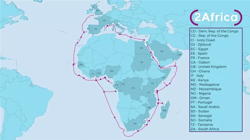 كل ما تريد معرفته عن كابل 2Africa البحري لتعزيز خدمات الإنترنت بأفريقيا والشرق الأوسط