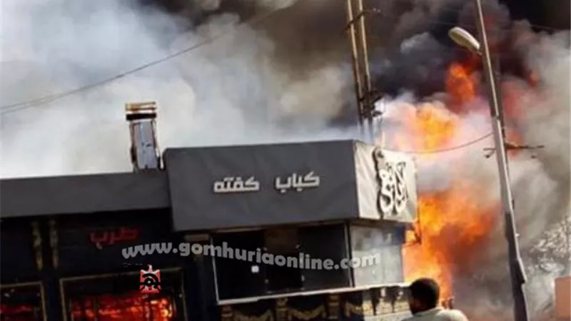 تفاصيل حريق قاعة السرايا ومطعم كبابجي بكفر الزيات دون إصابات بشرية. صور