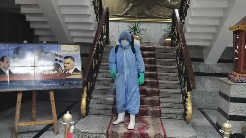 بعد اصابة موظف بكورونا تطهير ديوان القليوبية وغلق مكتب نائبة المحافظة القليوبية