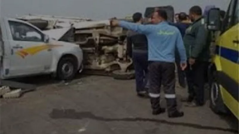 حادث مروع بطريق السخنة يسفر عن اصابة 25 شخص
