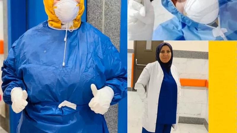 طبيبة فى عزل العجمي ترتدى ثوب الشهيد 