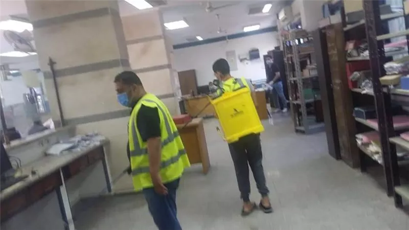 الحرية لحقوق الإنسان تعقم المصالح الحكومية بالعاشر من رمضان