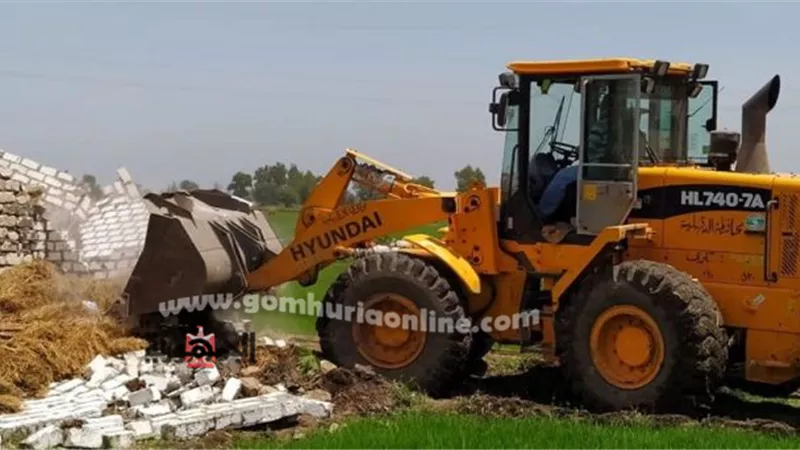 إزالة التعديات على الأراضي الزراعية ببني عبيد بالدقهلية