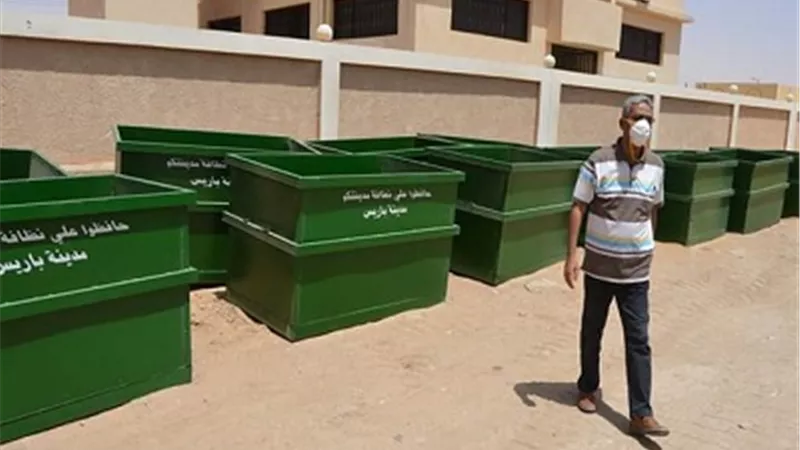 توزيع 35 صندوق قمامة ب 250 ألف جنيه بشوراع مركز باريس فى الوادى الجديد