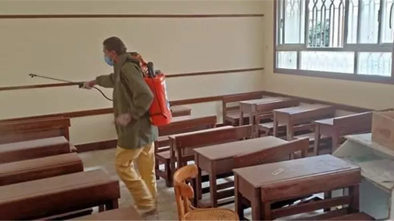 مياه دمياط: تعقم وتطهير لجان امتحانات الثانوية العامة بالمحافطة