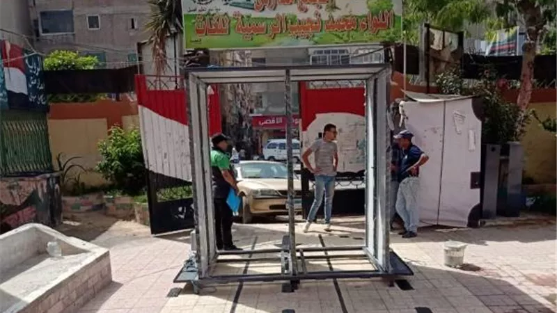 162 بوابة تعقيم وأجهزة الكشف الحرارى لتعقيم طلاب الثانوية العامة بالاسكندرية