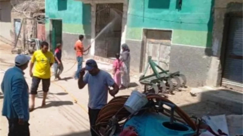 حملات تطهير وتعقيم لشوارع ومنشآت الوحدات المحلية فى أبوكبير.. بالصور
