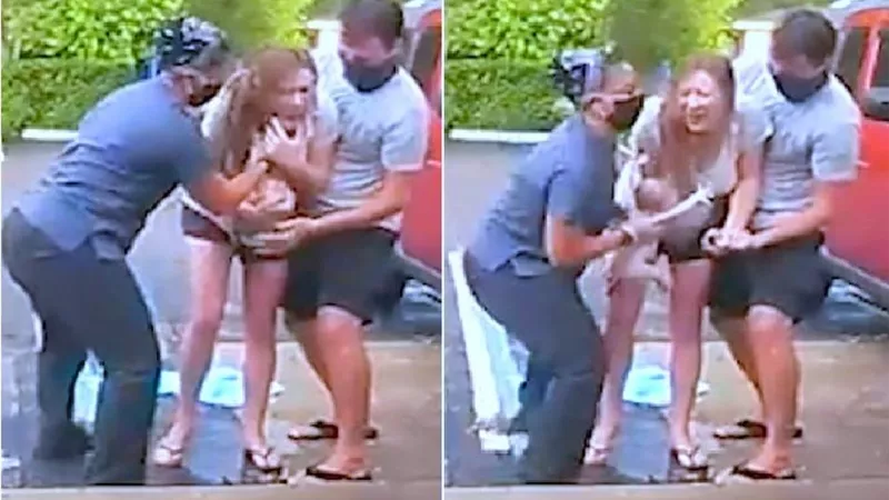 مشهد مثير حقاً .. أم تضع مولودها فى الشارع وهى واقفة على قدميها .. فيديــو