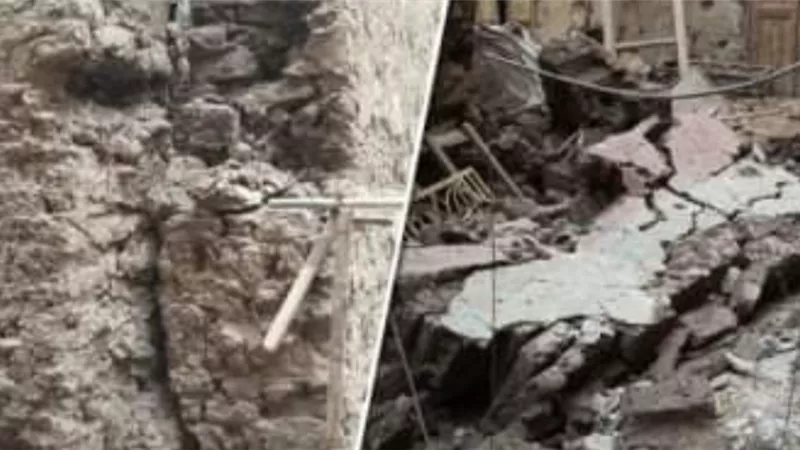 انهيار منزلين بوسط مدينة سوهاج والعناية تنقذ السكان من موت محقق