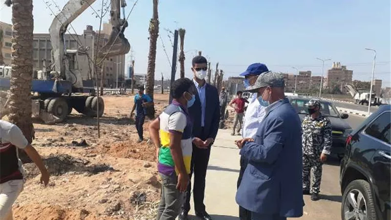 تجميل وتشجير منطقة ربط محور مصر الجديدة بطريق شبرا بنها الحر.. بالصور