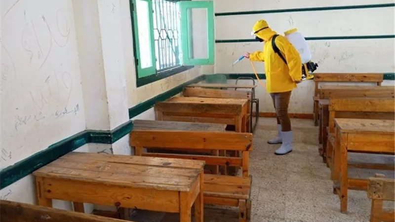 انتهاء أعمال التطهير والتعقيم بلجان الثانوية العامة على مستوى كفر الشيخ