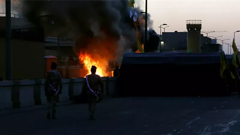 هجوم صاروخي على السفارة الأمريكية في بغداد... فيديو