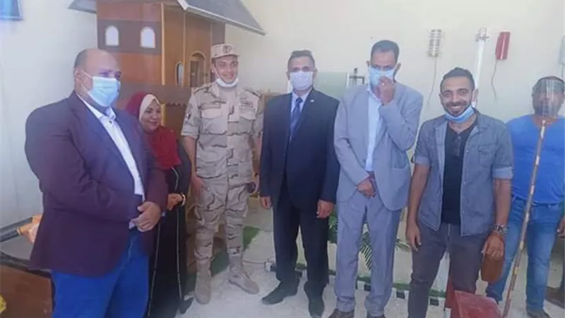 افتتاح اول بوابه تعقيم الكترونية مصنعه بمدرسة الشهيد امراحيل الثانوية الصناعية بالحسنة بشمال سيناء