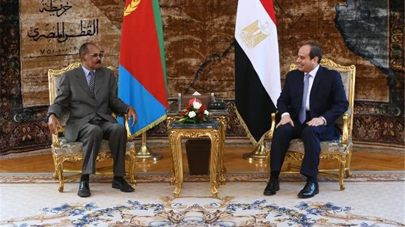 السيسي وافورقي يبحثان ملفات القرن الافريقي وأمن البحر الاحمر وسد النهضة