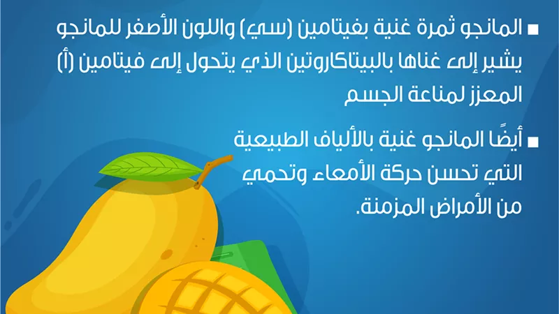 وزارة الصحة: ثمرة المانجو غنية بفيتامين سي وتعزز مناعة الجسم