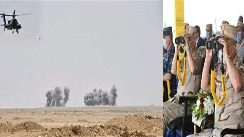 الفريق أول محمد زكى يشهد المرحلة الرئيسية للمناورة 