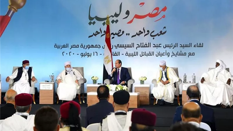 وفد المشايخ والقبائل الليبية يفوضون الرئيس السيسي والجيش المصري للتدخل العسكري