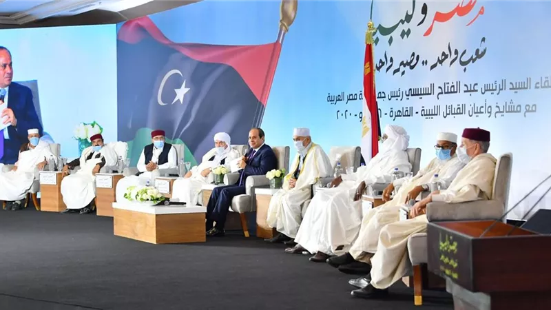 فيديو .. لقاء الرئيس السيسى بمشايخ القبائل الليبية