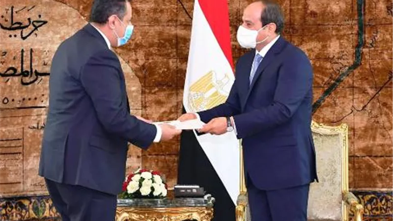 الرئيس السيسي يتسقبل رئيس وزراء اليمن بقصر الاتحادية
