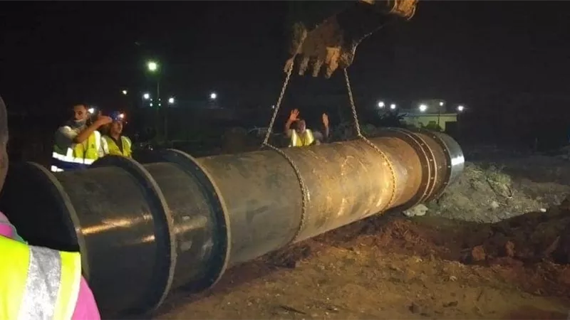 اصلاح خط طرد محطة مياه العباسة المغذية لرافع مركز الزقازيق... صور