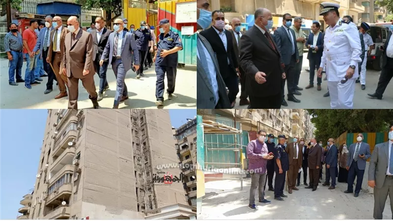 اخلاء عقار الزمالك لخطورتة ومحافظ القاهرة يتفقد الميل بالصور