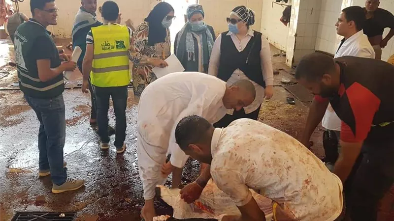 قومى المرأة ببنى سويف يوزع اللحوم على الأسر الفقيره