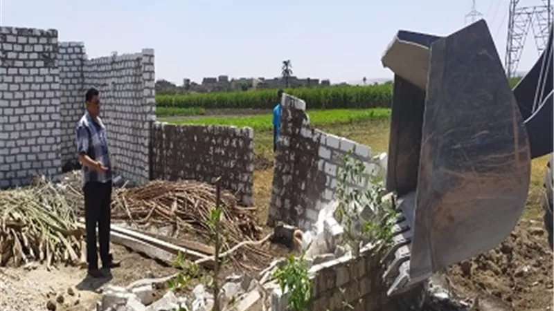 إزالة تعديى على 5 قراريط فى الموجة 16 للإزالات غرب الأقصر