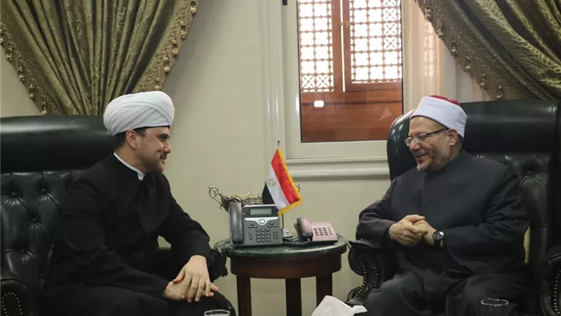 مفتي الجمهورية يستقبل وفدًا من مجلس شورى المفتين الروسي