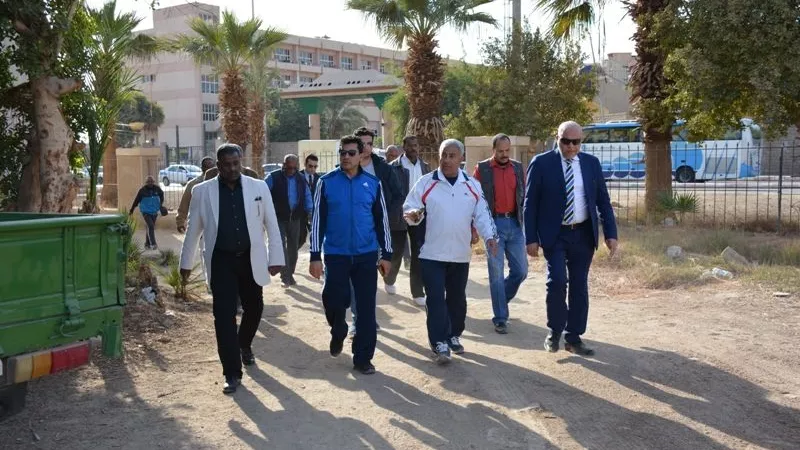 وزير الرياضة يتفقد معسكر العقاد والمدينة الشبابية وإستاد أسوان