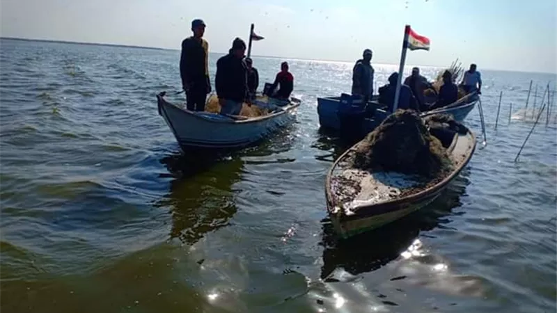 محافظ كفرالشيخ يتابع حملة إزالة التعديات على بحيرة البرلس.. صور