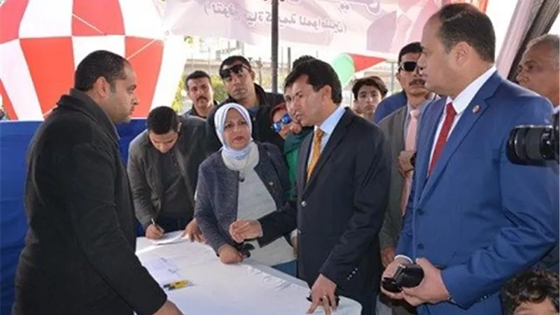 صبحي يتفقد ملتقي التوظيف ومعرض لذوي القدرات الخاصة بالجزيرة