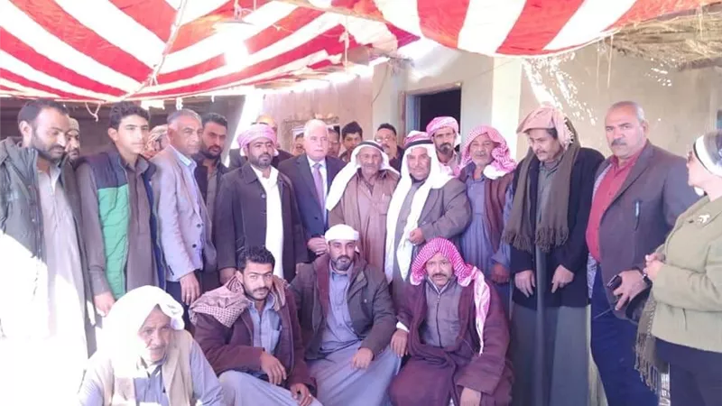 فوده يقدم واحب العزاء في وفاة شيخ قبيلة الترابين بجنوب سيناء