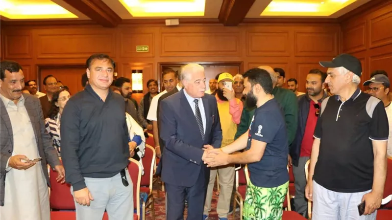 فودة يلتقي وفد باكستاني من كبار الاعلاميين ورجال الاعمال