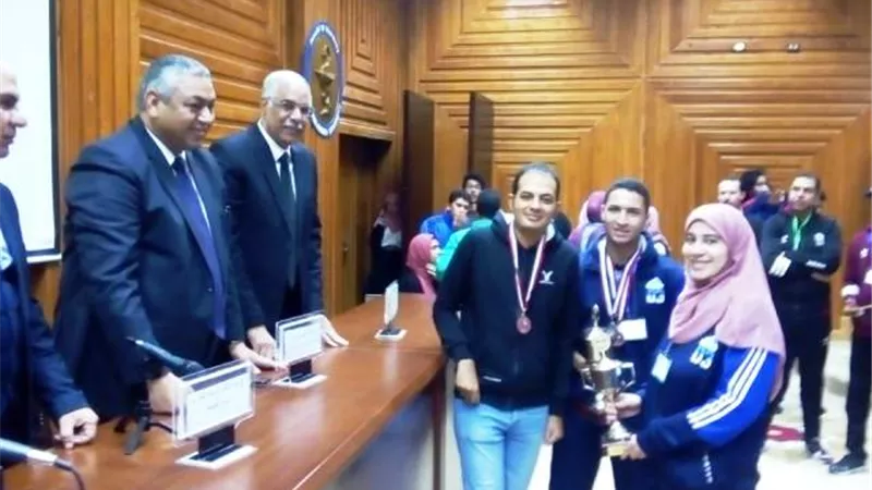 فوزجامعة بني سويف بأول ثلاث ميداليات فى أسبوع شباب الجامعات
