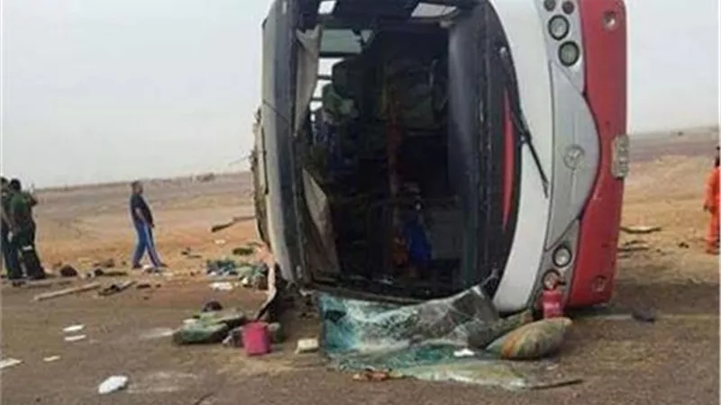 مصرع واصابة ١٦ في حادث تصادم بطريق شرم الشيخ