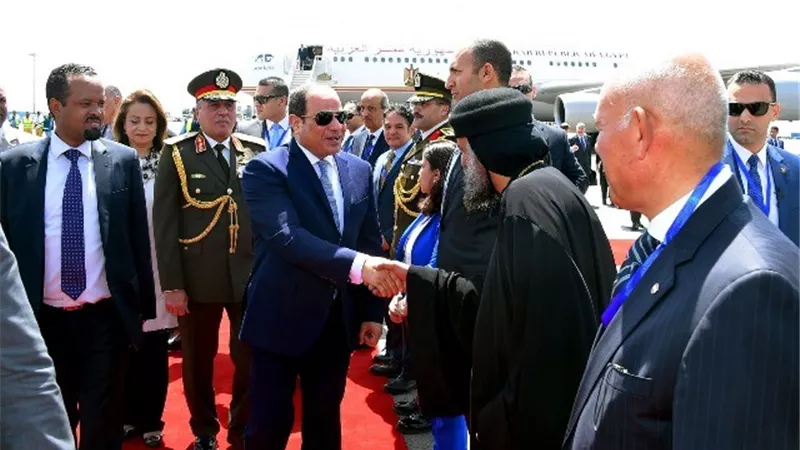 السيسى يصل العاصمة الاثيوبية ليترأس الاتحاد الإفريقى