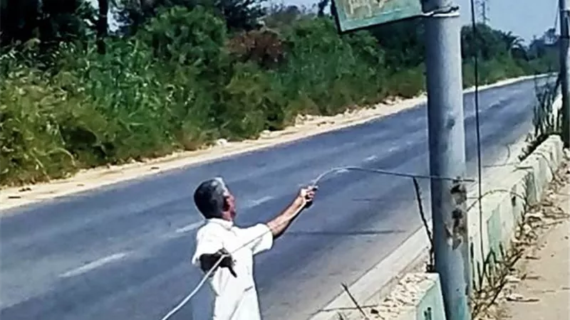 اصلاح اعطال الكهرباء بطريق بنى سويف ناصر الزراعى.. بالصور