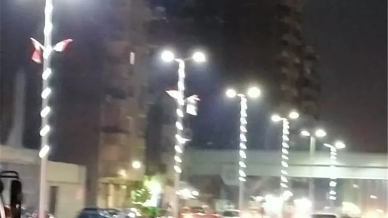 تركيب إضاءة ليد موفره بشوارع المطرية ..صور