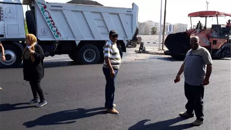 تزامنا مع رصف الطرق الداخلية.. محاور تبادلية جديدة في الإسماعيلية ..صور