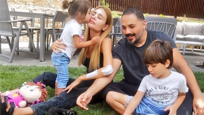 أول ظهور لزوجة رامي عياش بعد إصابتها في انفجار مرفأ بيروت
