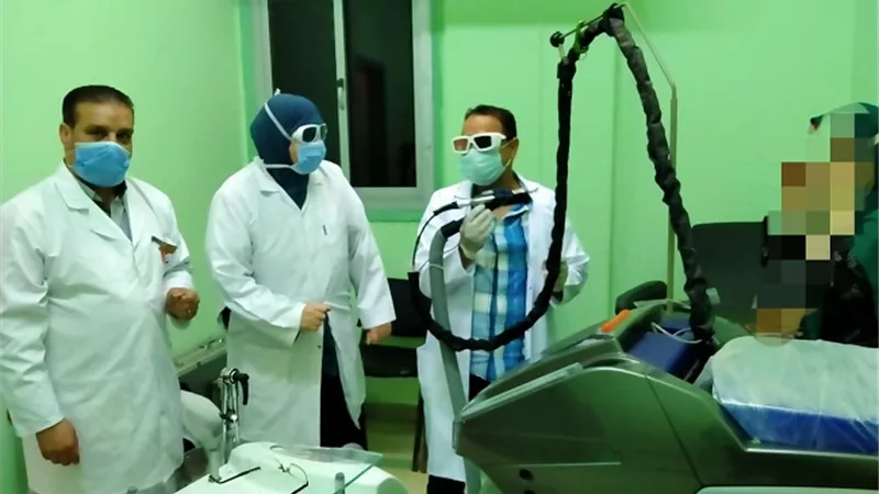 استئناف العمل بوحدة الليزر بههيا بعد توقف ٤ شهور بسبب كورونا