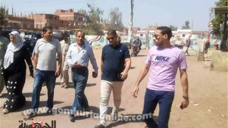 رئيس مدينة أشمون يتفقد الوحدة القروية بجريس ويتابع رصف طريق جسر النيل