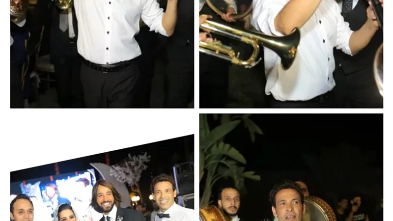 باغنية النادى الاهلى.. سعد الصغير يشعل حفل زفاف كريم التهامي.. صور