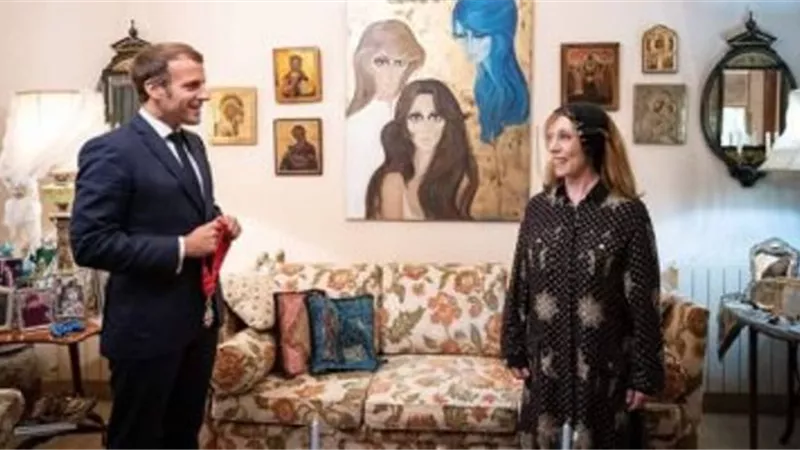 شاهد.. رسالة سلاف فواخرجى لـ فيروز بعد زيارة ماكرون