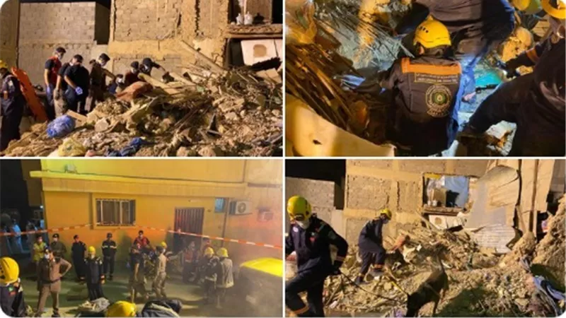 مصرع شخصين واصابة 5 في انهيار منزل بالسعودية