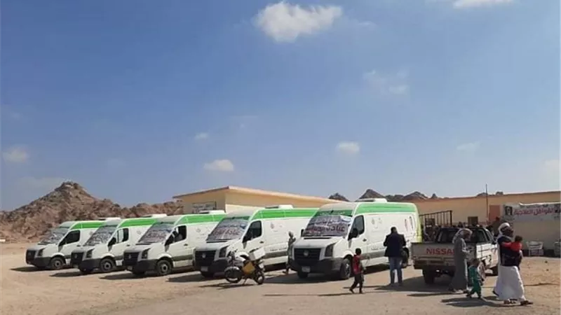 تنظيم عدة قوافل طبية مجانية الي أودية أبوزنيمة