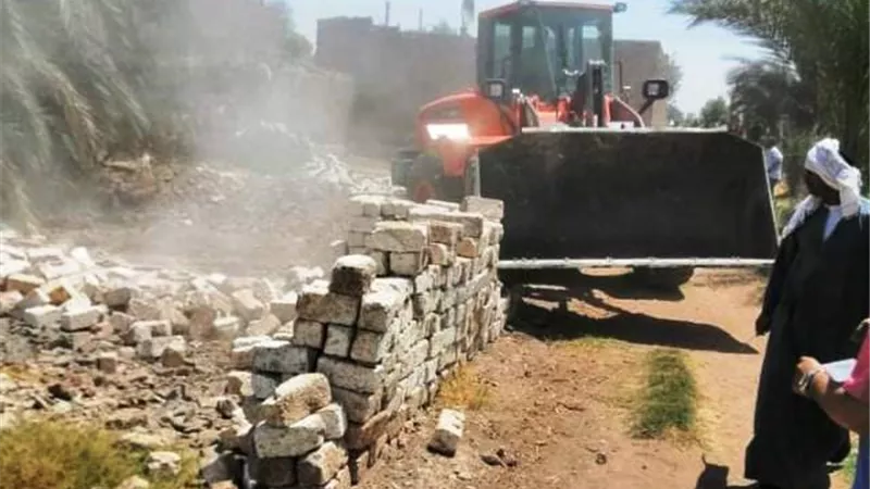 إزالة 20 حالة تعدى على الأراضى بأرمنت جنوب غرب الأقصر.. بالصور
